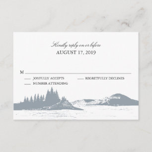Lago Montanha RSVP de Casamento