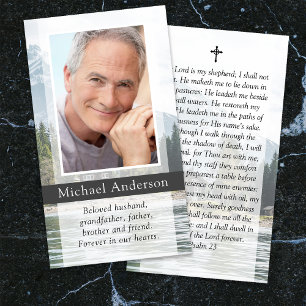 Lago Montanhas Cartão de Oração Funeral Memorial