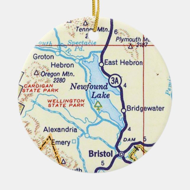 Lago Newfound, Enfeites de natal de Mapa NH (Frente)