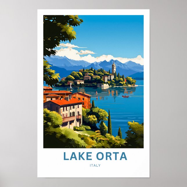 Lago Orta Itália Viagem Impressão (Frente)