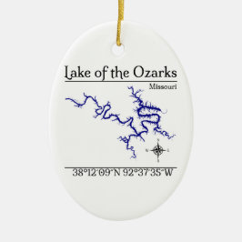 Lago Ozarks Missouri Ornamento Oval de Cerâmica