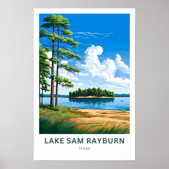 Lago Sam Rayburn Texas Viagem Impressão (Frente)