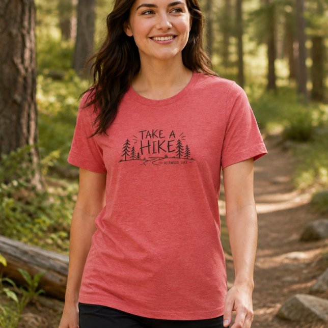 Lago Simples Como o Lago Deerwood (Fun take a hike at Deerwood Lake T-shirt)