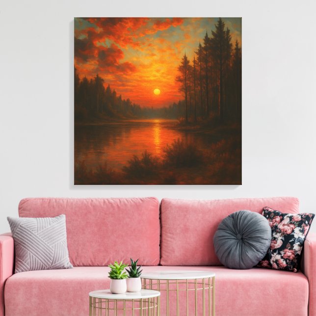 Lago Sunset - Arte de Muro Tranquila, Decoração do (Insitu(Sala de estar))