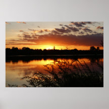 Lago Sunset Landscape Photo Nature Wall Poster