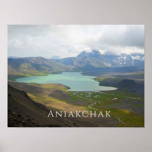 Lago Surprise, Aniakchak NMP, Poster do Alaska (Frente)