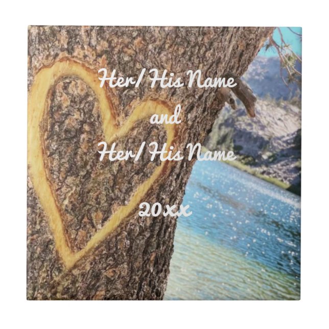 Lago Tahoe Blue Water Tree Heart Love (Frente)