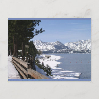 Lago Tahoe em neve | Cartão postal Blue Beach™