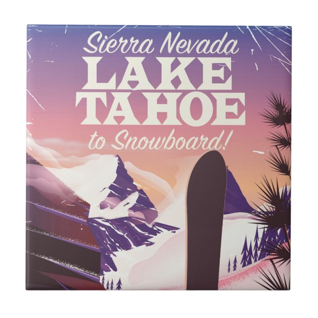 Lago Tahoe Sierra Nevada EUA Snowboard poster (Frente)