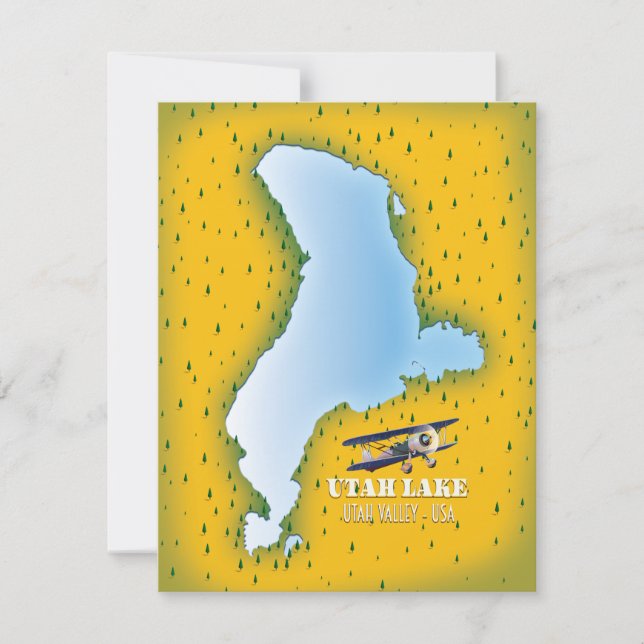 lago utah, mapa do vale de Utah poster de viagem. (Frente)