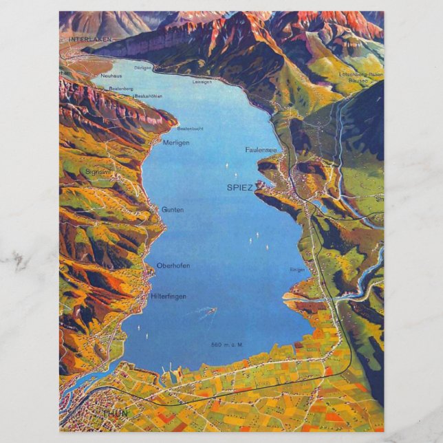 Lago Vintage de Thun Suiça (Frente)