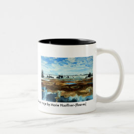 Lago Yellowstone na caneca do inverno