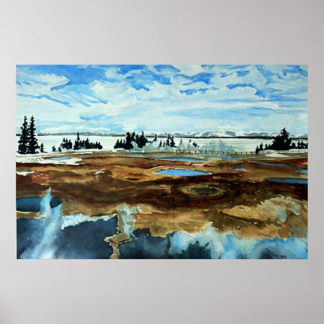 Lago Yellowstone na Poster de inverno (Frente)