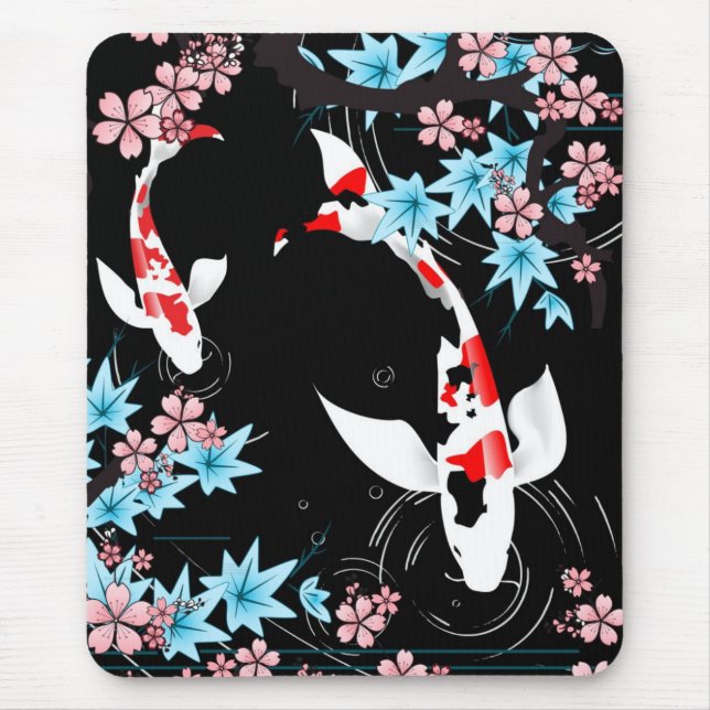 Lagoa de Koi - primavera - design Mousepad do (Frente)