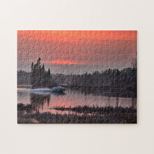 Lagos e Florestas Québec. Quebra-cabeça de serra (Horizontal)