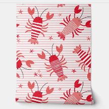 Lagostas, de rosa claro e de faixa branca