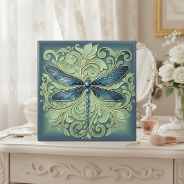 Lagrima Art Nouveau Libélula Pat#12 Azul ID1222