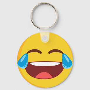 Lágrimas de Joy Face Emoji Button Chaveiro