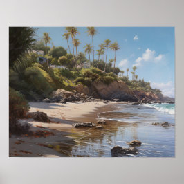Laguna Beach Watercolor Art Impressão Poster
