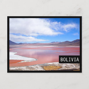 Laguna Colorada na Bolívia cartão postal preto