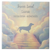 Lajota de Memorial Dachshund Rainbow Bridge com Mú