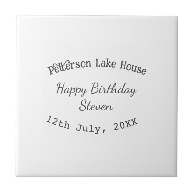 Lake house beach happy birthday add name date year (Frente)