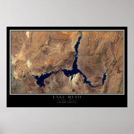 Lake Mead Nevada - Mapa de Poster por Satélite par