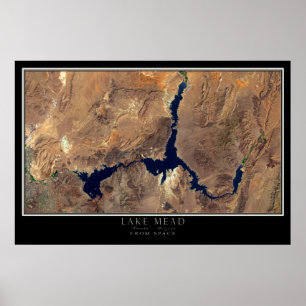 Lake Mead Nevada - Mapa de Poster por Satélite par