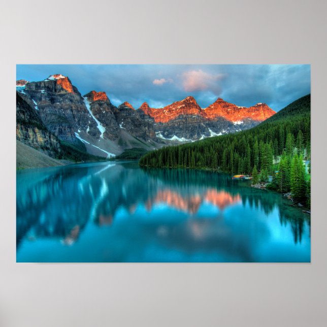 Lake Peaks Poster Wall Art Personalizado (Frente)
