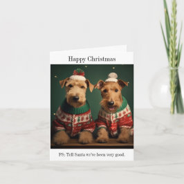 Lakeland Terriers no Cartão de Jumpers de Natal