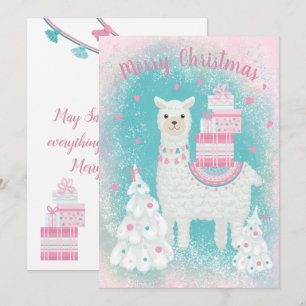 Lama Bonito com presentes de Natal