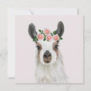 Lama Bonito Fluffy Com Coroa De Rosa