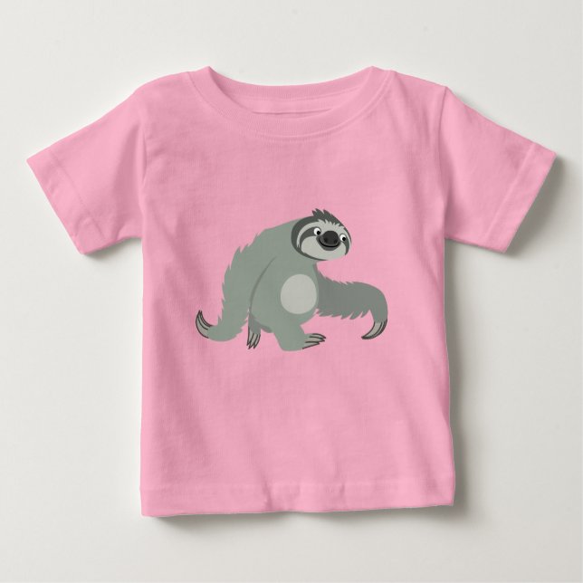 Lama de animação bonita em uma camiseta de bebê ap (Frente)