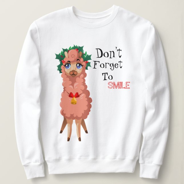 lama na camiseta de Natal (Frente do Design)