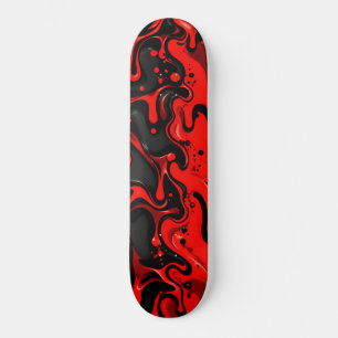 Lama Preta Vermelha Derretendo Skate Esportivo Esc