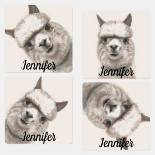 Lama Sorri Pequenas Meninas Etiquetas de Vestuário