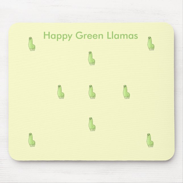 lama verde feliz Mousepad (Frente)