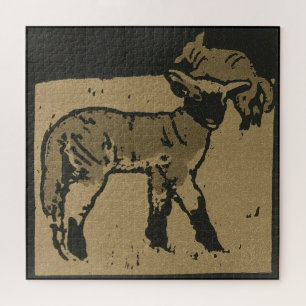 Lamb - Imagem de Animais Quadrados Quebra-cabeça d