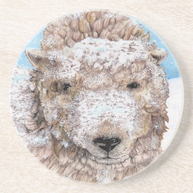 Lamb na porta copos de arenito de Neve (Frente)