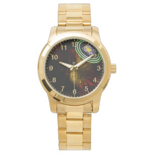 Lâmpada Amarela, Grande Relógio Unisex Dourado