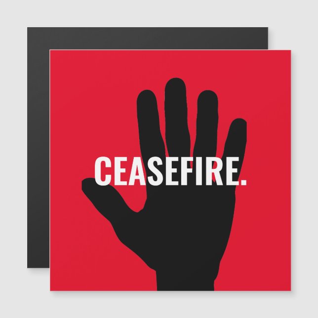 Lâmpada branca-negra vermelha de cessar fogo, íman (Frente/Verso)