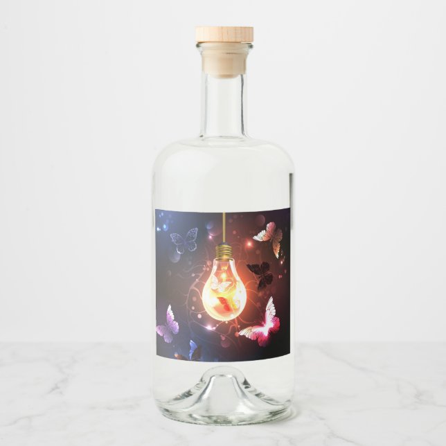 Lâmpada Brilhante com Borboletas Noturnas (Frente)