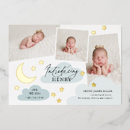 Lâmpada e Estrelas Foto Colagem Azul Anúncio de Na