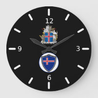 Lâmpada islandesa com casaco arma grande relógio