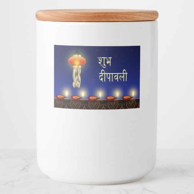 Lâmpada Luminosa Diwali - Etiqueta de Recipiente d (Frente)