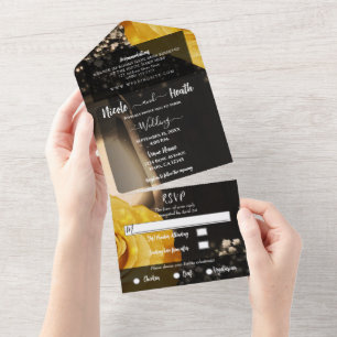 Lâmpada Rústica & Rosas Amarelas Casamento + RSVP