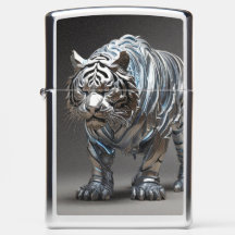 Lâmpada Zippo metálica Tigre
