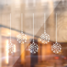 Lâmpadas com flocos de neve brancas_ pack de cinco
