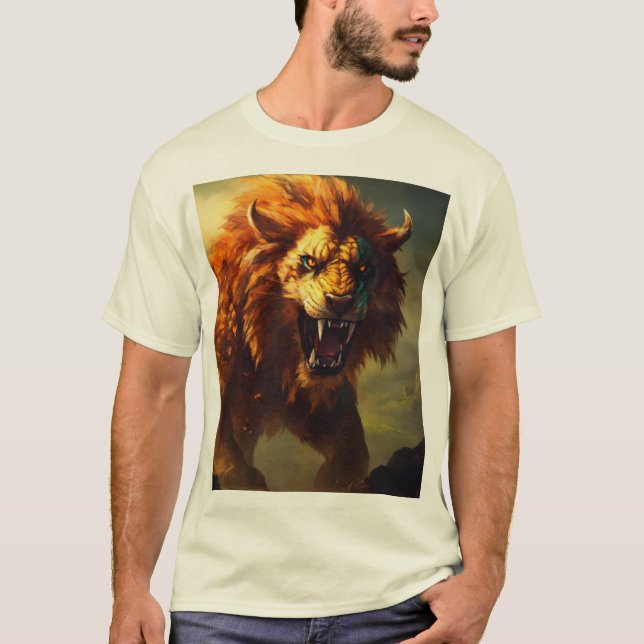 Lançado: A Camisa T Do Leão Fiery (Frente)