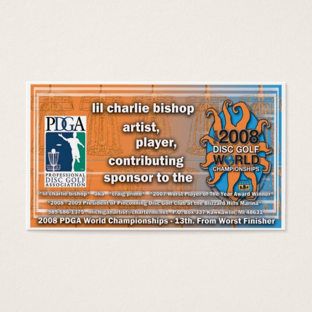 lançamento WORLDS 2008 do disk golfer Craig Prime (Frente)